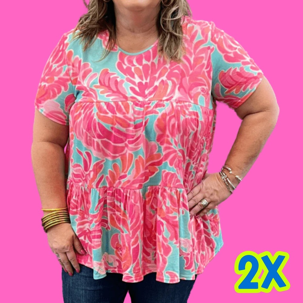 2x Floral Babydoll Nautical Tee